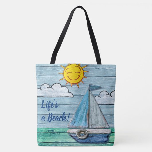 Alles over print Grote Canvas tas Driftwood Beach (Voorkant)