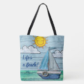 Alles over print Grote Canvas tas Driftwood Beach (Achterkant)