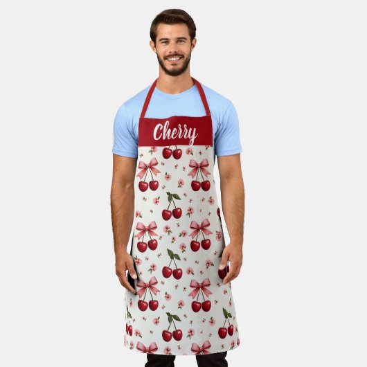Alles over Print Kersen & Bogen Schort (Gedragen)