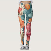 Alles over print legging Bloemen patroon (Voorkant)