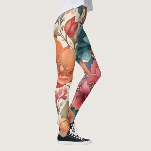 Alles over print legging Bloemen patroon (Rechts)