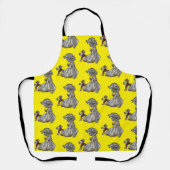 Alles over print paarse fee & meisje schort (Voorkant)