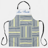 Alles over Print Schort Gele Blauwe Stripe Streep (Voorkant)