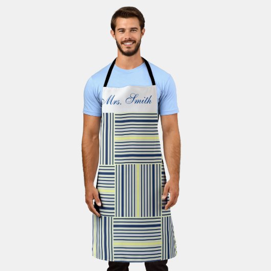 Alles over Print Schort Gele Blauwe Stripe Streep (Gedragen)