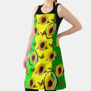 Alles over Print Schort Sunflower Butterfly