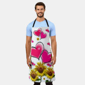 Alles over Print Schort Zonnebloemroze harten (Gedragen)