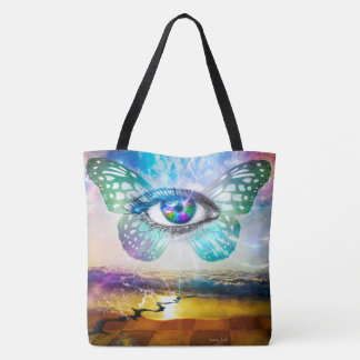 Alles-over-printtas met opening oog tote bag