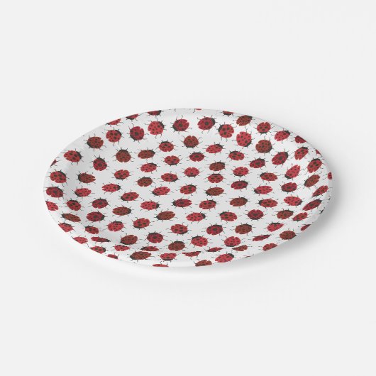 Alles over Red Ladybugs Modern Papieren Bordje (Gekanteld)