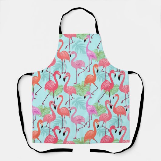Alles over roze flamingo Apron Retro Cute Schort (Voorkant)