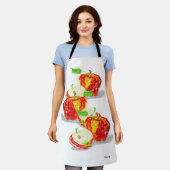 Alles-over Schort van de Druk: Appelen (Gedragen)