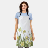 Alles-over Schort van de Druk met gele kleefhonden (Gedragen)