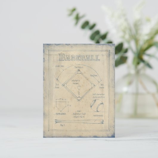 Alles over spel - honkbal briefkaart (Staand voorkant)