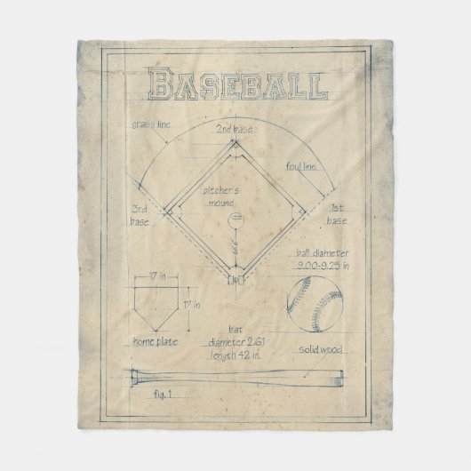 Alles over spel - honkbal fleece deken (Voorkant)