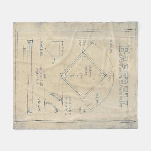 Alles over spel - honkbal fleece deken (Voorkant (Horizontaal))