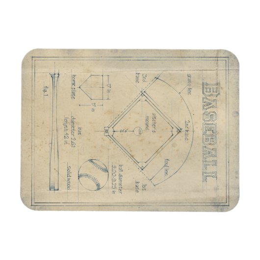 Alles over spel - honkbal magneet (Horizontaal)