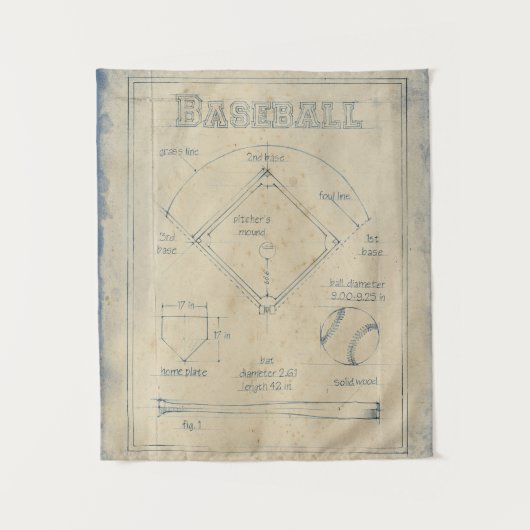 Alles over spel - honkbal wandkleed (Voorkant)