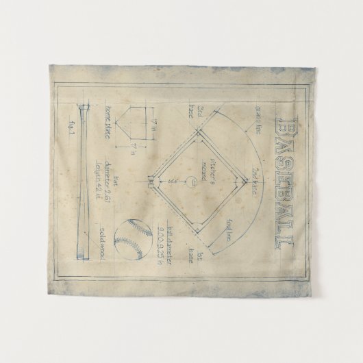 Alles over spel - honkbal wandkleed (Voorkant (horizontaal))