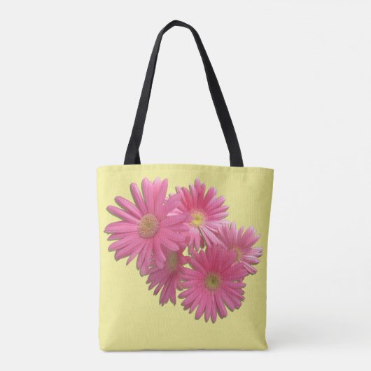 Alles-over Tas - donkerroze Gerbera Daisies (Achterkant)