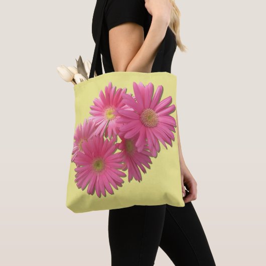 Alles-over Tas - donkerroze Gerbera Daisies (Dichtbij)
