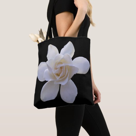 Alles-over Tas - Gardenia op zwart (Dichtbij)