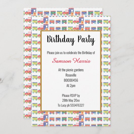 Alles over treinen op zaterdag kaart (Voorkant / Achterkant)