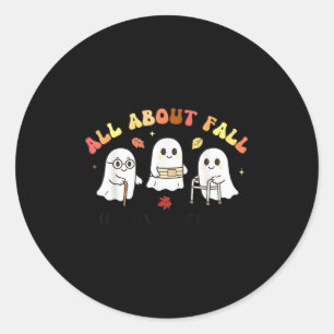 Alles over valpreventie spook Halloween ontwerp T Ronde Sticker