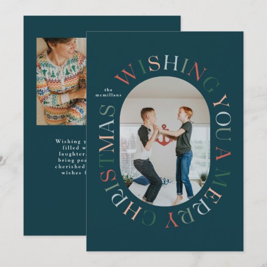 Alles rondom Vrolijk Kerstfeest Kleurrijke Fotokaa Kaart (Voorkant / Achterkant)