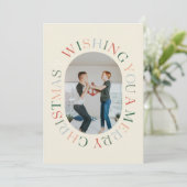 Alles rondom Vrolijk Kerstfeest Kleurrijke Fotokaa Kaart (Staand voorkant)