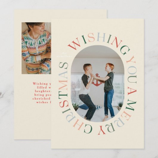 Alles rondom Vrolijk Kerstfeest Kleurrijke Fotokaa Kaart (Voorkant / Achterkant)