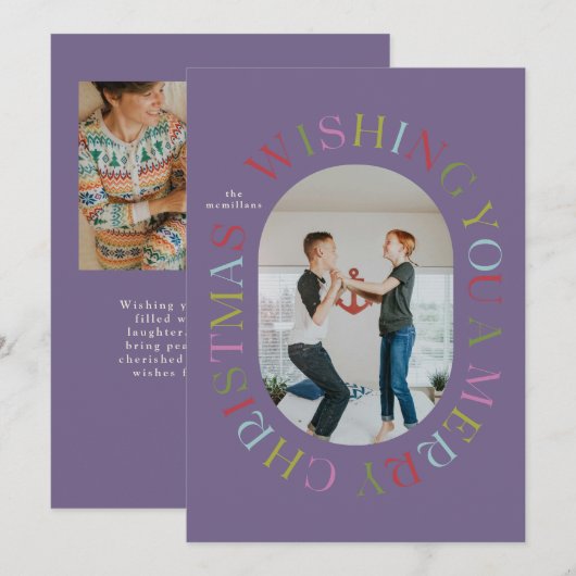 Alles rondom Vrolijk Kerstfeest Kleurrijke Fotokaa Kaart (Voorkant / Achterkant)