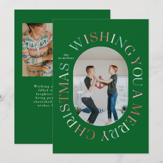 Alles rondom Vrolijk Kerstfeest Kleurrijke Fotokaa Kaart (Voorkant / Achterkant)