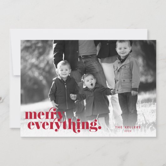 Alles rood en wit | Vakantieknopkaart Feestdagenkaart (Voorkant)