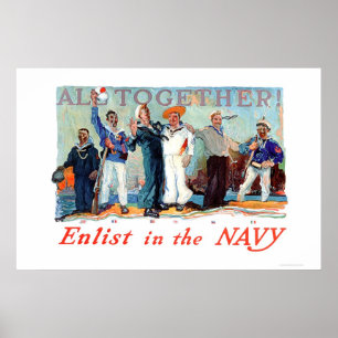 Alles samen! Enlist in de marine (US02280B) Poster
