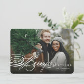 Alles samenvoegen Klassiek script Moderne foto Feestdagenkaart (Staand voorkant)