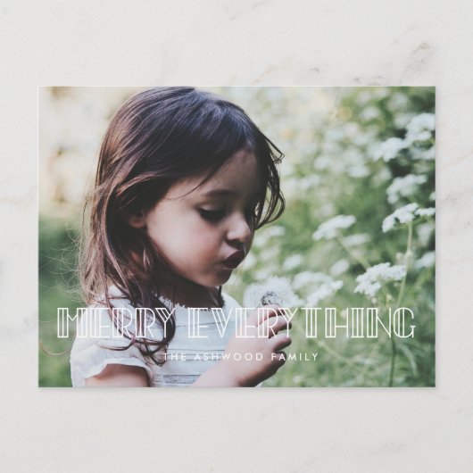 Alles samenvoegen Kunstdeco-scriptfoto Feestdagenkaart (Voorkant)