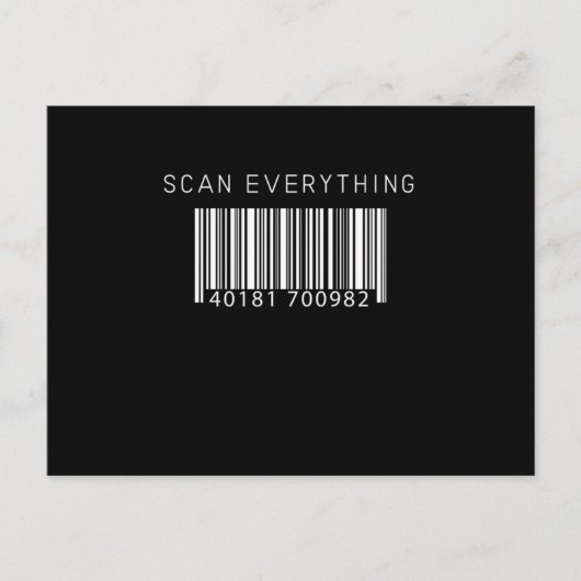 Alles scannen met streepjescode grafisch ontwerp v briefkaart (Voorkant)