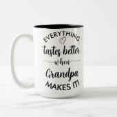 Alles smaakt beter als opa het maakt tweekleurige koffiemok (Links)