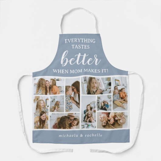 'Alles smaakt beter' Fotocollage Moederdag cadeau Schort (Voorkant)