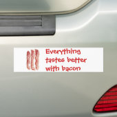 Alles smaakt beter met bacon bumpersticker (Op auto)