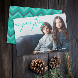 Alles smeken - Volledige foto met funky Chevrons Feestdagenkaart