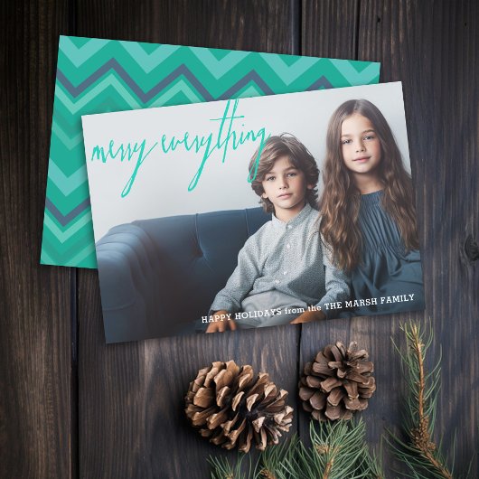 Alles smeken - Volledige foto met funky Chevrons Feestdagenkaart