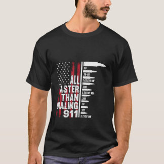 Alles sneller dan kiezen 911 American Flag Pistool T-shirt