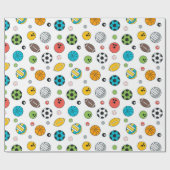 Alles Sport Patroon | Wit Cadeaupapier (Vlak)