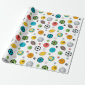 Alles Sport Patroon | Wit Cadeaupapier (Uitgerold)