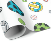 Alles Sport Patroon | Wit Cadeaupapier (Rol Hoek)
