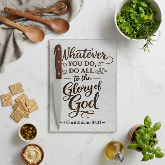 Alles tot eer van God Schrift Snijplank