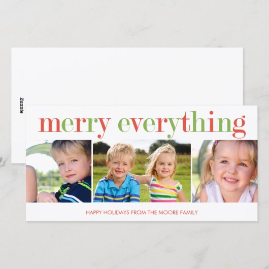 Alles-vakantiefotokaart Merry Feestdagenkaart (Voorkant / Achterkant)