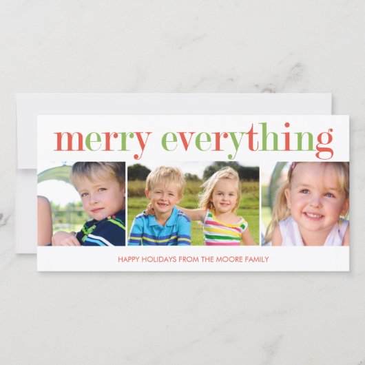 Alles-vakantiefotokaart Merry Feestdagenkaart (Voorkant)