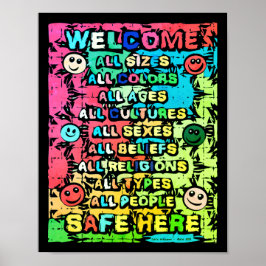 Alles veilig hier ~ Rainbow Welkom Poster