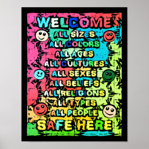Alles veilig hier ~ Rainbow Welkom Poster